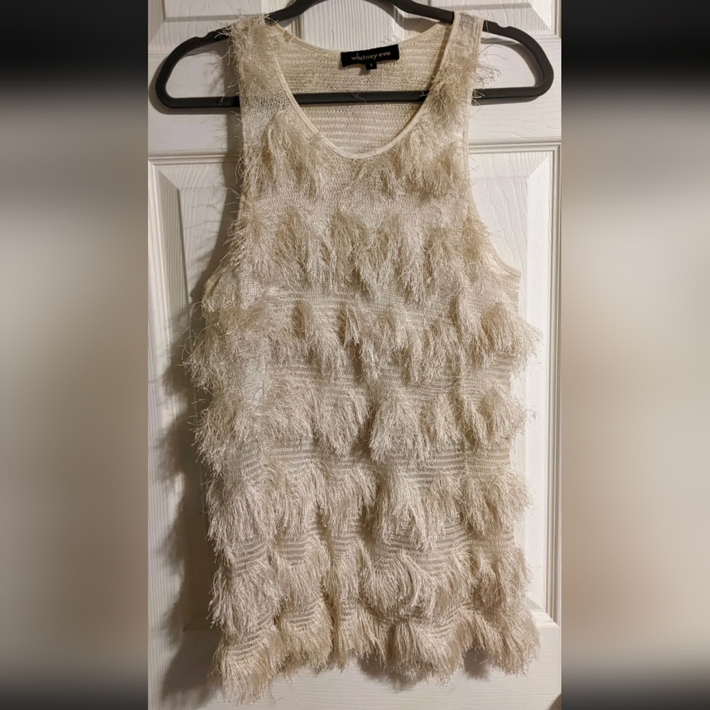 Whitney Eve Chevron Fringe Tunic Tank Top 2 Slvlss Boho Festival Y2K